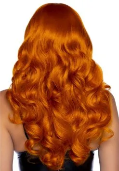 LEG AVENUE 24in Long Wavy Bang Ginger/Orange Wig -Disney Costumes Sales 24 long wavy bang ginger orange wig alt 1