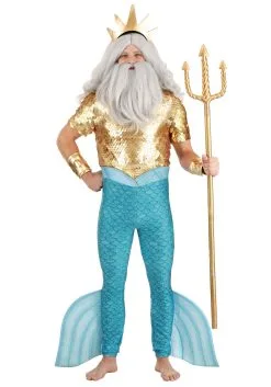 Fun Costumes Disney The Little Mermaid King Triton Costume For Men -Disney Costumes Sales adult king triton costume alt 10