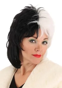 Partytime Costume & Lingerie (Yiwu) Factory Short Cruella De Vil Wig From Disney's 101 Dalmatians -Disney Costumes Sales authentic 101 dalmatians cruella de vil wig alt 2