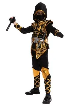 Joyin Golden Ninja Costume For Boys 11 Joyin Golden Ninja Costume For Boys -Disney Costumes Sales boys golden ninja costume alt 2