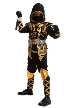 Joyin Golden Ninja Costume For Boys 12 Joyin Golden Ninja Costume For Boys -Disney Costumes Sales boys golden ninja costume alt 3