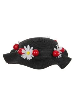 Elope Disney Mary Poppins Classic Black Costume Hat And Scarf -Disney Costumes Sales disney mary poppins classic black hat and scarf alt 2