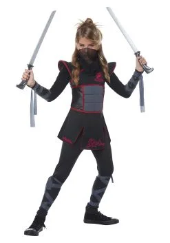 California Costume Collection Girls Black Ninja Costume -Disney Costumes Sales girls black ninja costume 2