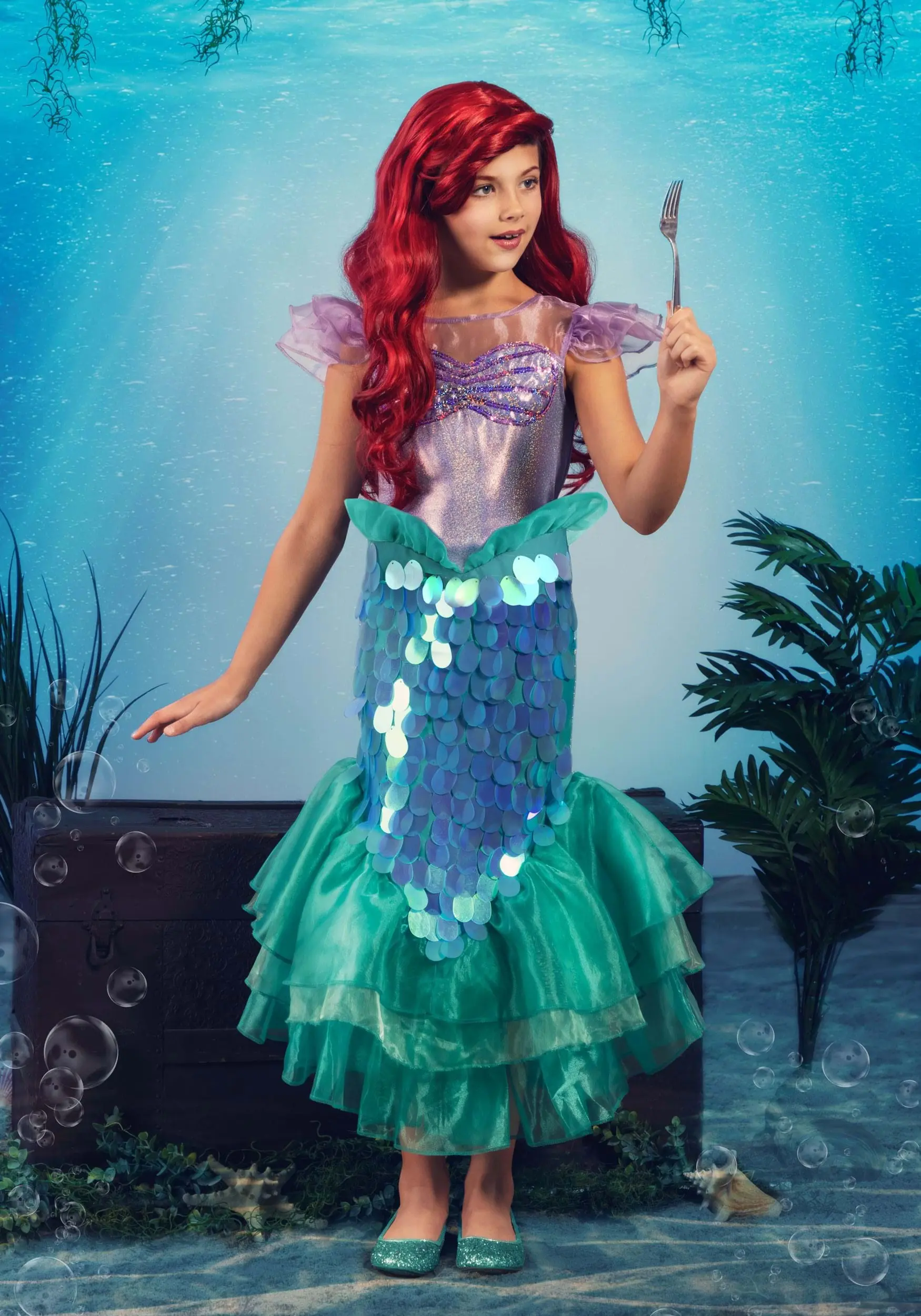 LF Products Pte. Ltd. Disney Little Mermaid Ariel Costume For Girls 4 LF Products Pte. Ltd. Disney Little Mermaid Ariel Costume For Girls - Image 2