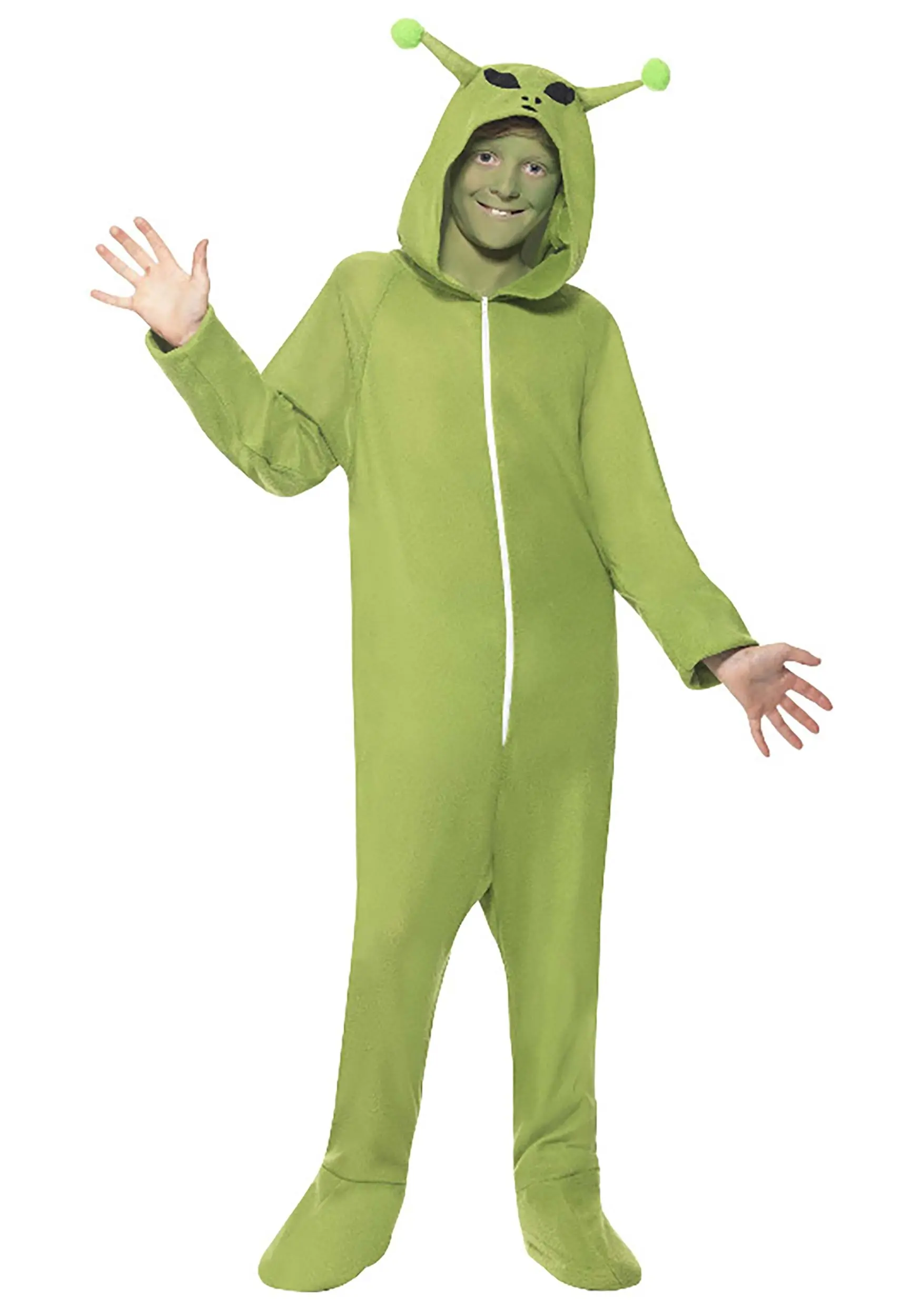 Smiffys Green Alien Jumpsuit Costume For Kids 3 Smiffys Green Alien Jumpsuit Costume For Kids