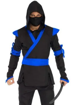 LEG AVENUE Blue Ninja Mens Costume -Disney Costumes Sales mens blue ninja alt 2