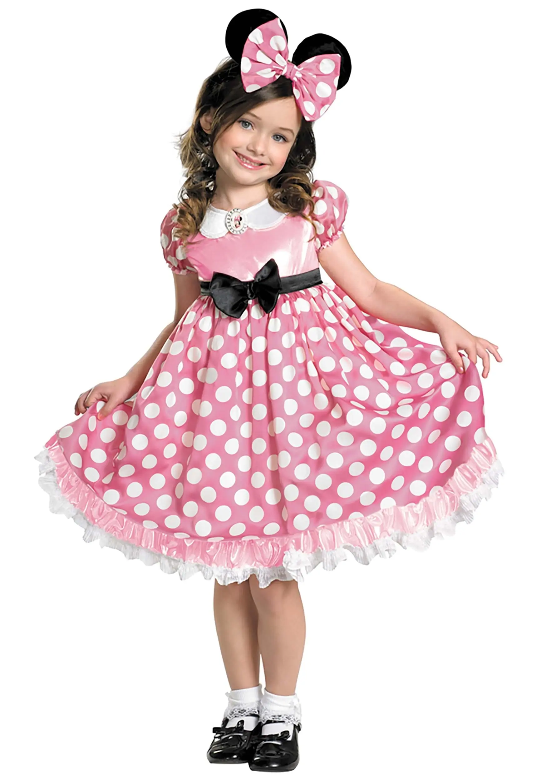 Disguise Minnie Mouse Girls Glow In The Dark Dot Pink Dress 3 Disguise Minnie Mouse Girls Glow In The Dark Dot Pink Dress