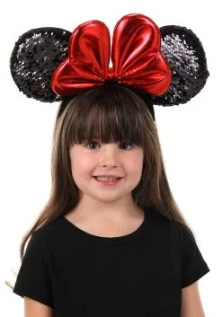 Elope Disney Minnie Sequin Ears Red Headband -Disney Costumes Sales minnie sequin ears headband alt 2