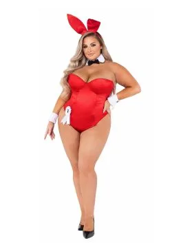 Roma Women's Playboy Plus Size Red Bunny Costume