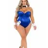 Roma Playboy Plus Size Royal Blue Bunny Costume For Women