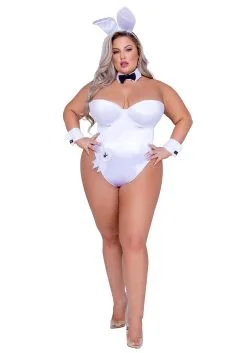 Roma Women's Playboy Plus Size White Bunny Costume