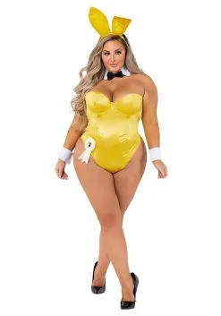 Roma Playboy Plus Size Women's Yellow Bunny Costume