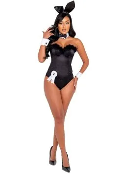 Roma Women's Playboy Black Boudoir Bunny Costume