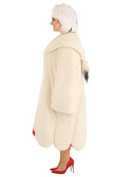 Fun Costumes Cruella De Vil Coat Costume For Plus Size Women From Disney's 101 Dalmatians -Disney Costumes Sales plus size womens deluxe cruella de vil costume alt 9