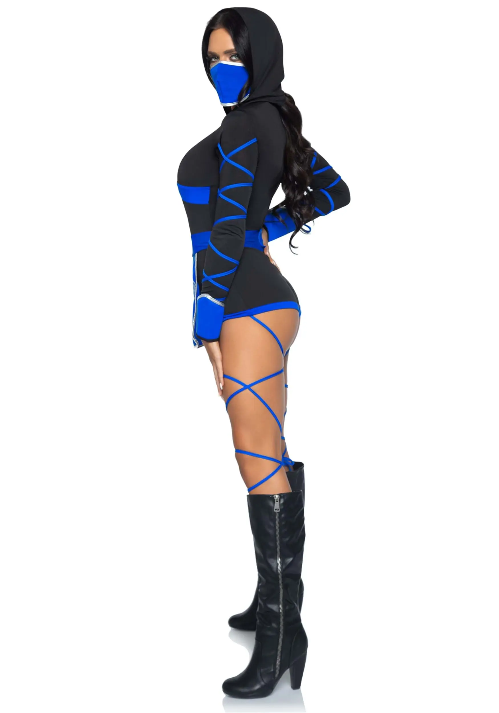 LEG AVENUE Sexy Blue Dragon Ninja Plus Costume For Women 6 LEG AVENUE Sexy Blue Dragon Ninja Plus Costume For Women - Image 4