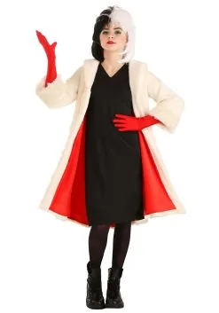 Fun Costumes Cruella De Vil Coat Costume For Teens From Disney's 101 Dalmatians -Disney Costumes Sales tween cruella de vil costume alt 6