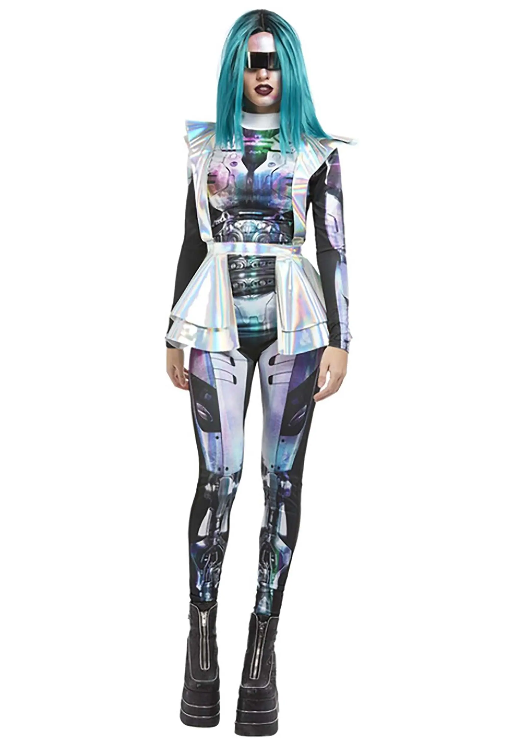 Smiffys Metallic Cyber Alien Costume For Women 3 Smiffys Metallic Cyber Alien Costume For Women