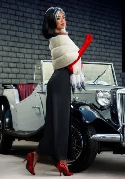 Fun Costumes Cruella De Vil Stole Costume For Women From Disney’s 101 Dalmatians 18 Fun Costumes Cruella De Vil Stole Costume For Women From Disney’s 101 Dalmatians -Disney Costumes Sales womens prestige cruella de vil stole costume alt 1