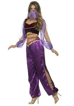 Smiffys Purple Belly Dancer Women's Costume -Disney Costumes Sales womens purple belly dancer costume alt 2